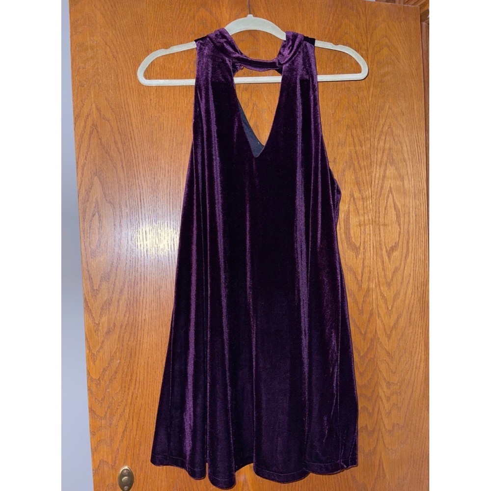 Plum Purple Velvet Swing Party Dress